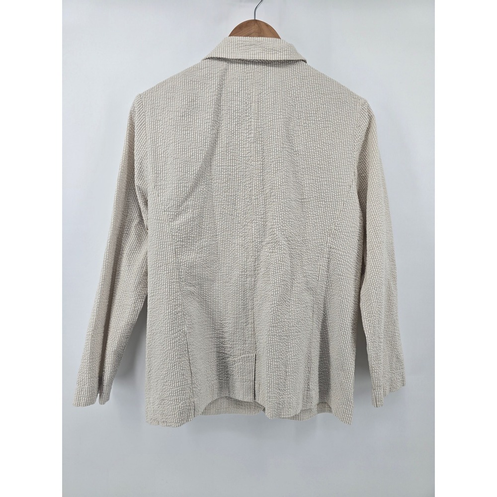 Pendleton Jacket Womens Medium Tan White Seersuck… - image 3